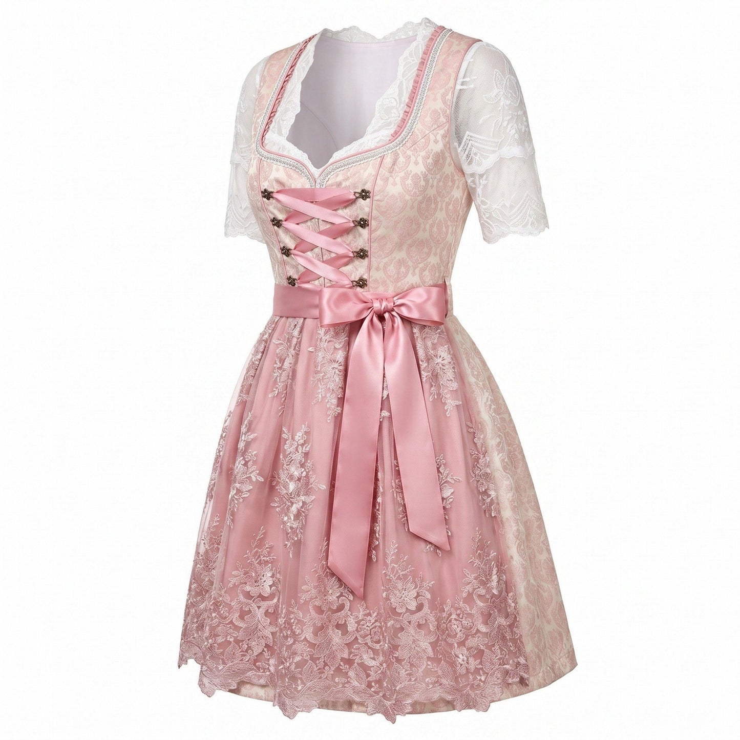 Pink Lace Dirndl Dress Annika