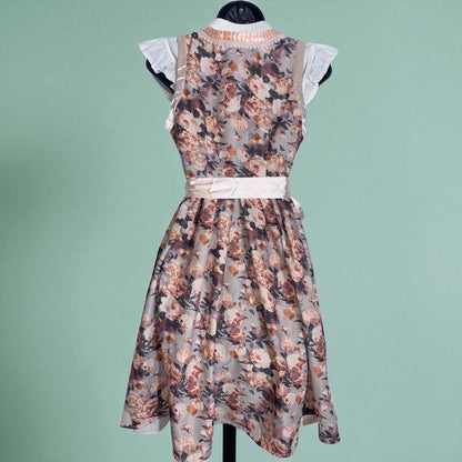 Pink Mauve Floral Dirndl Dress Petra