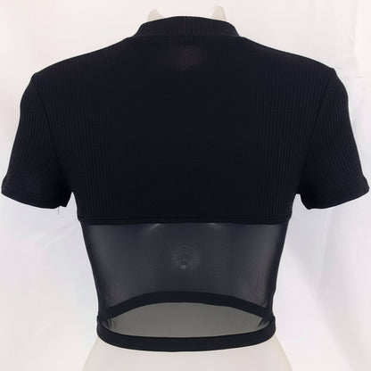 Midnight Mesh Corset Crop Top