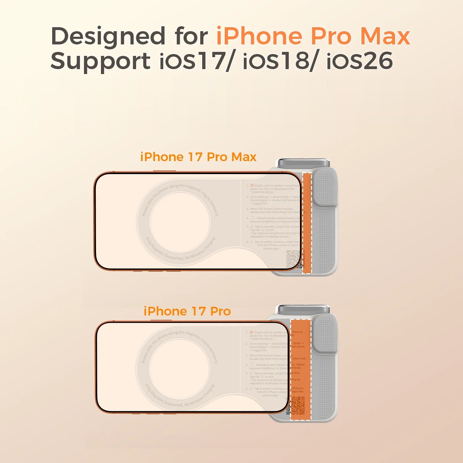 Extended holder fits large Pro Max sized phones