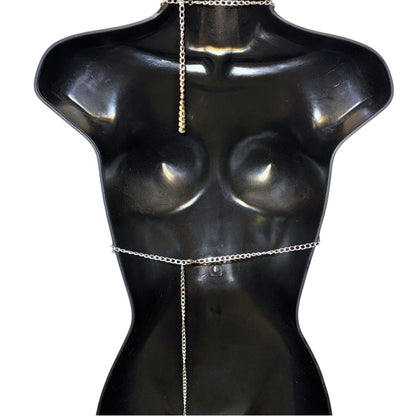 Silver Star Fringe Chainmail Halter Bra