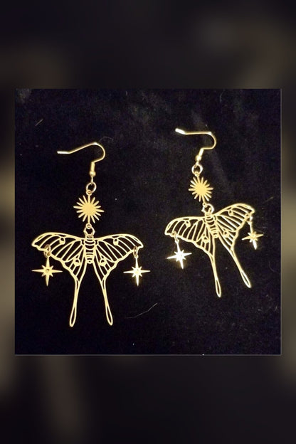Gilded Wing Metallic Butterfly Earrings