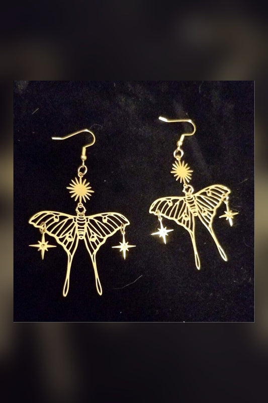 Gilded Wing Metallic Butterfly Earrings