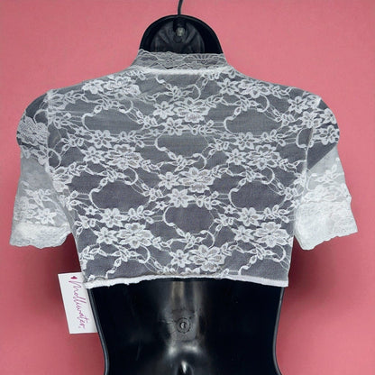 White Lace Keyhole V-Neck Dirndl Blouse Brigitte