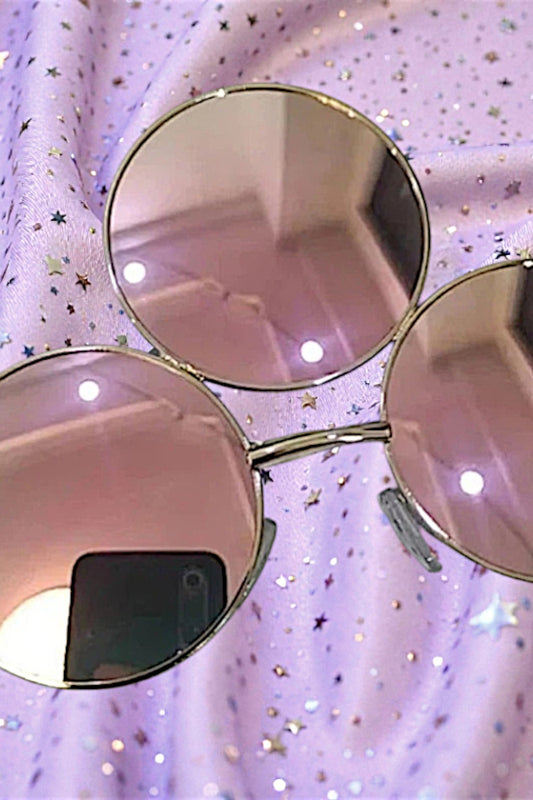 Eclipse Trio Third Eye Sunglasses - Cosmic Cotton Candy Round Frames