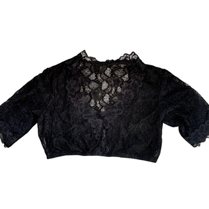 Black Lace V-Neck Crop Dirndl Blouse Lorelei