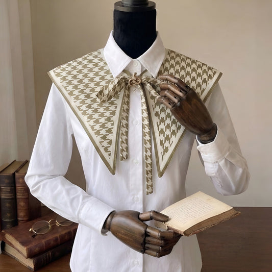 Old Money Houndstooth Art Collar