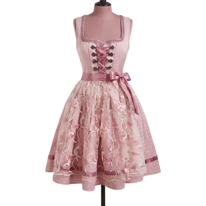 Pink Mauve Lace Dirndl Dress Romy