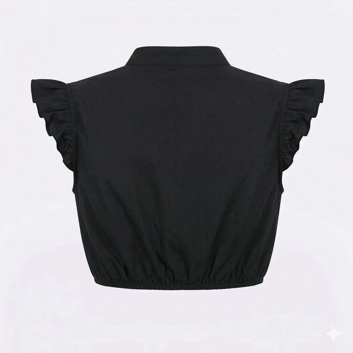 Black Ruffle Sleeve Dirndl Blouse Elsa