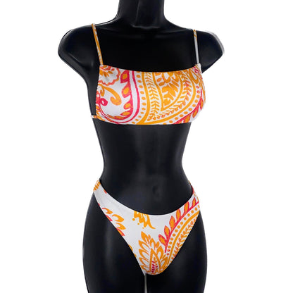 Paisley Print Square Neck Bikini