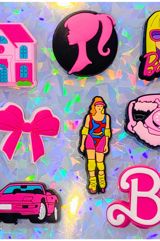 8 Pcs Barbie Movie Shoe Charms Set - Clog Sandal Decorations