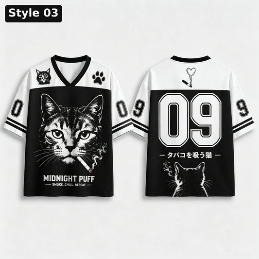 Midnight puff cat jersey