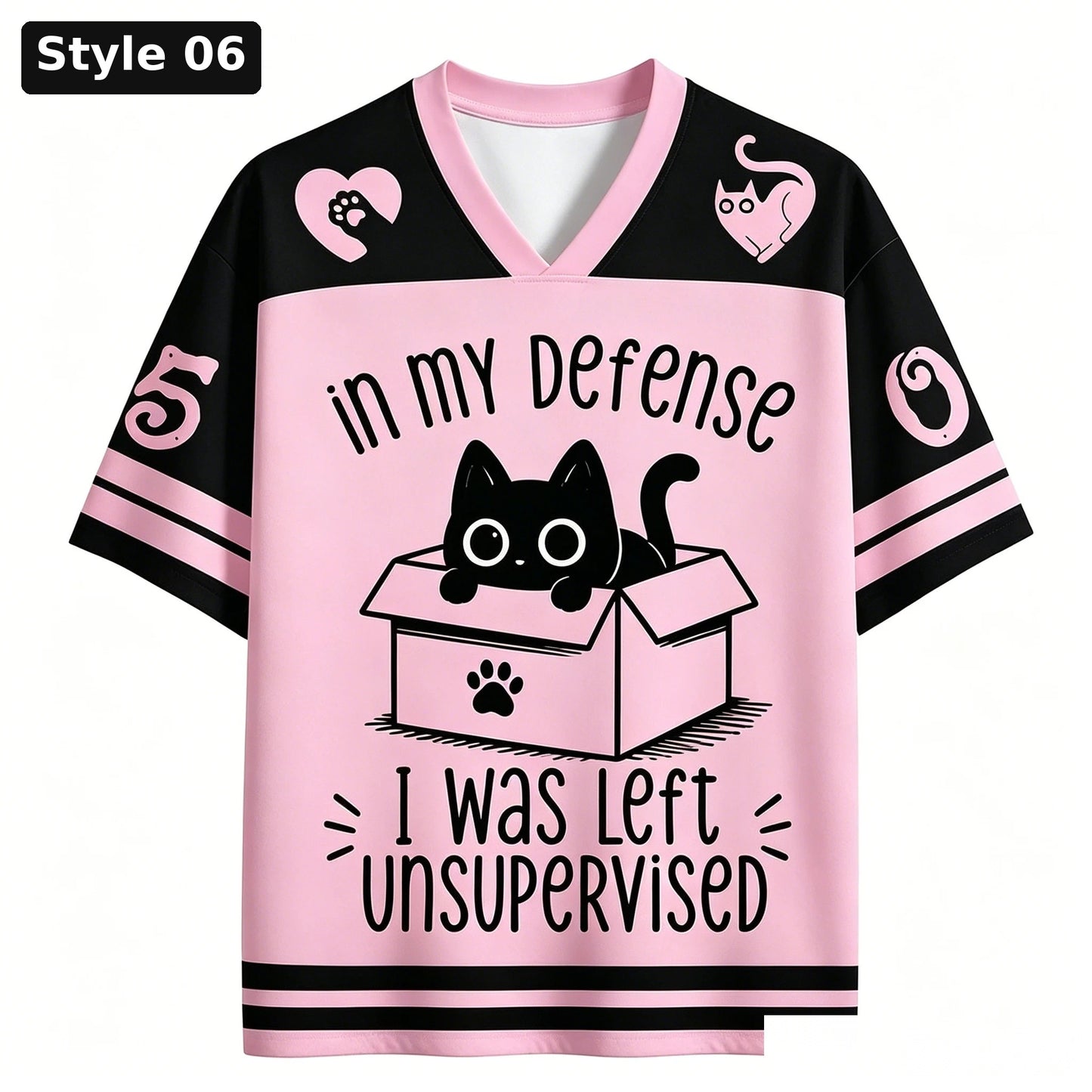 Style 06 pink left unsupervised cat jersey
