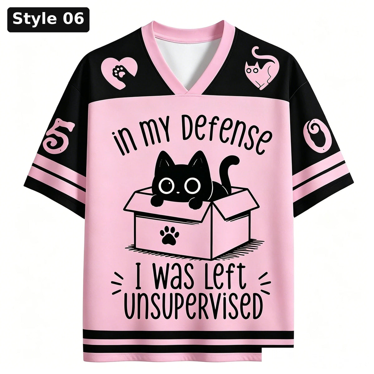 Left unsupervised pink cat jersey