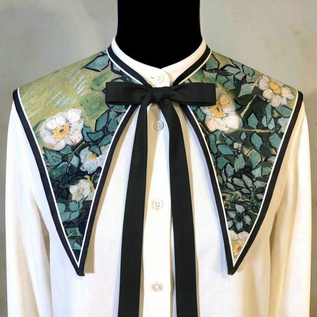 Van Gogh White Roses Art Collar